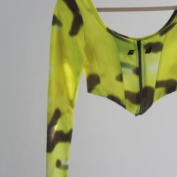 Criminal Damage London Long Sleeve Crop Top Size 6 - Picture 3 of 10